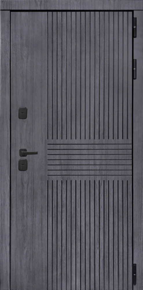 Входная дверь ДвериПРО Берген ФЛ-659 (12мм, nussbaum+черная патина винорит) DPRO204537 внешняя сторона